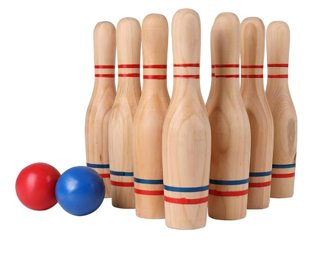 Wooden Lawn Bowling Set